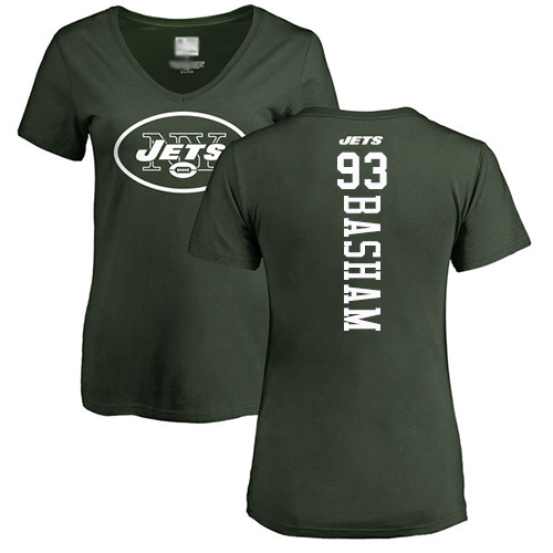 New York Jets Green Women Tarell Basham Backer NFL Football #93 T Shirt->women nfl jersey->Women Jersey